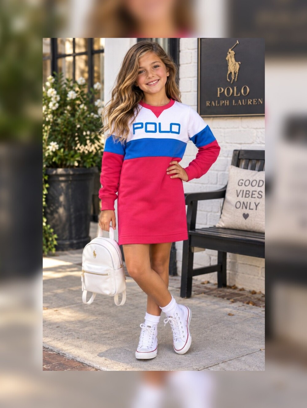 Polo Ralph Lauren Girls Fleece Sweatshirt Dress 8/10 (M)
